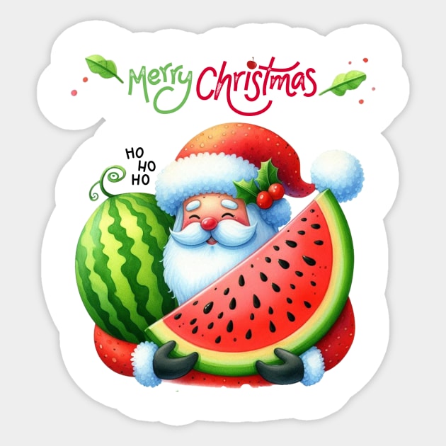 Merry Christmas Watermelons from Santa Sticker by Teresa's Store 1